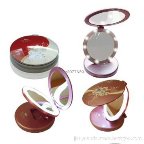 Double sided round desktop makeup mirror with normal and 5X mirror